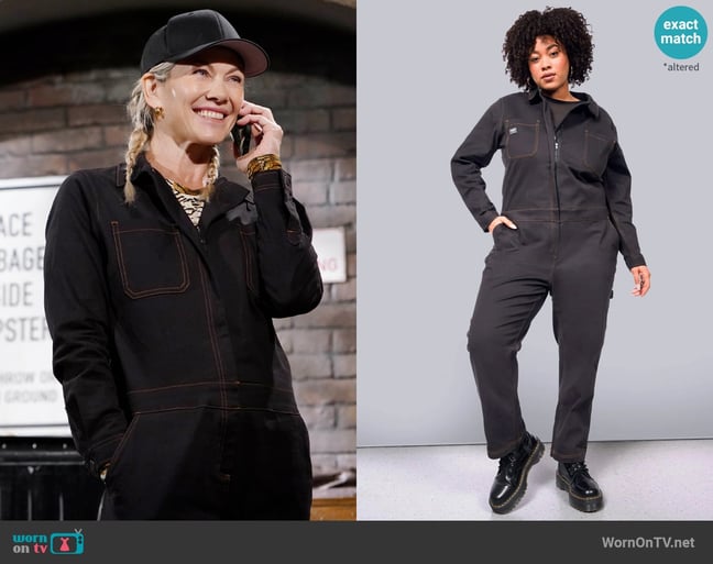 Wildfang The Essential Long Sleeve Coverall in Black worn by Patty Williams (Stacy Haiduk) on The Young and the Restless Wildfang The Essential Long Sleeve Coverall in Black worn by Patty Williams (Stacy Haiduk) on The Young and the Restless