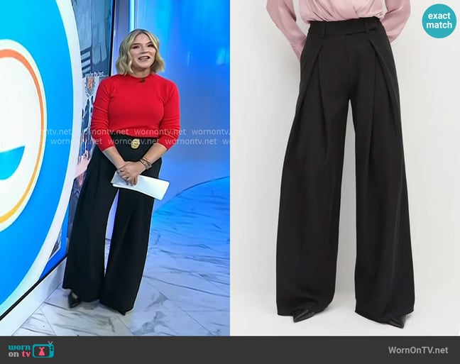 Zara Wide Leg Pleated Pants worn by Jenna Bush Hager on Today Zara Wide Leg Pleated Pants worn by Jenna Bush Hager on Today