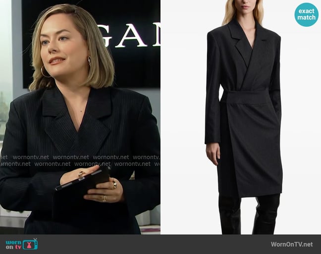 12 Storeez Pinstripe Blazer Midi Dress worn by Hope Logan (Annika Noelle) on The Bold and the Beautiful 12 Storeez Pinstripe Blazer Midi Dress worn by Hope Logan (Annika Noelle) on The Bold and the Beautiful