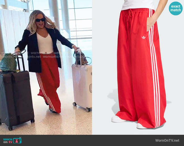 Adidas Firebird Adilenium Track Pant in Better Scarlet worn by Heather Gay on The Real Housewives of Salt Lake City Adidas Firebird Adilenium Track Pant in Better Scarlet worn by Heather Gay on The Real Housewives of Salt Lake City
