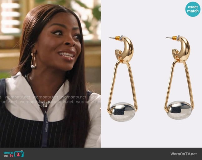 Akira Geometric Dangle Drop Earrings worn by Ava Coleman (Janelle James) on Abbott Elementary Akira Geometric Dangle Drop Earrings worn by Ava Coleman (Janelle James) on Abbott Elementary