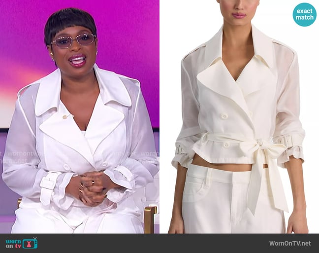 Alice + Olivia Keith Sheer Mixed Media Jacket worn by Jennifer Hudson on The Jennifer Hudson Show Alice + Olivia Keith Sheer Mixed Media Jacket worn by Jennifer Hudson on The Jennifer Hudson Show