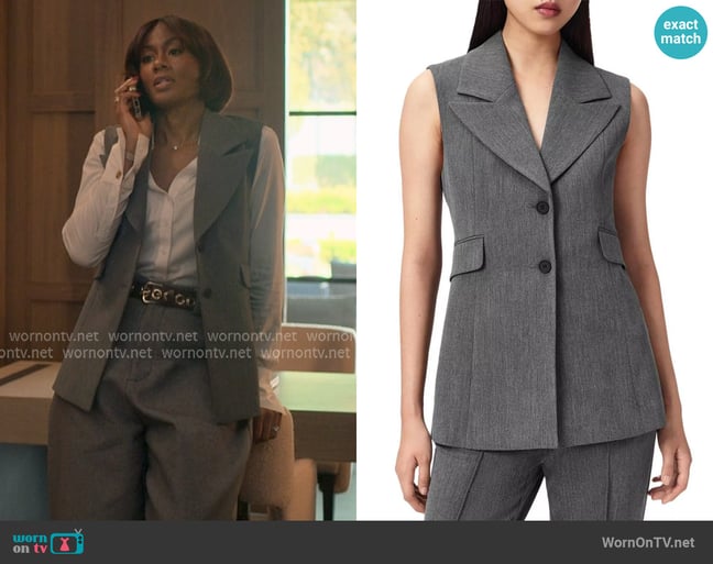 All Saints Astra Vest worn by Jax Stewart (Emayatzy Corinealdi) on Reasonable Doubt All Saints Astra Vest worn by Jax Stewart (Emayatzy Corinealdi) on Reasonable Doubt