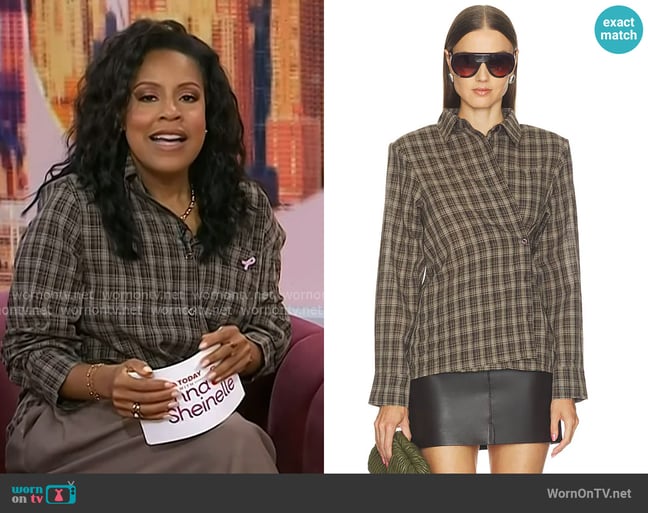 All The Ways Ila Button Up Top worn by Sheinelle Jones on Today All The Ways Ila Button Up Top worn by Sheinelle Jones on Today