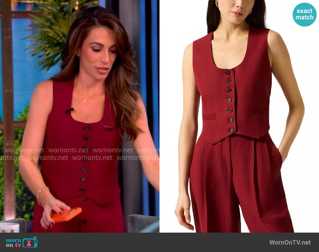 Argent Scoop Neck Waistcoat worn by Alyssa Farah Griffin on The View