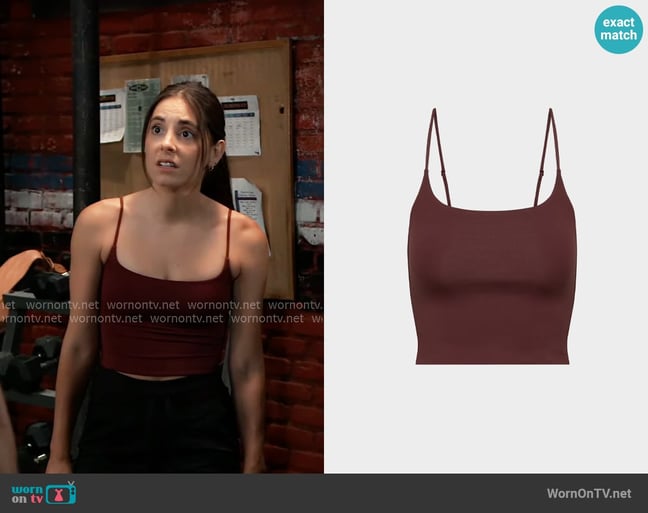 Aritzia Original Contour Presence Waist Cami Tank worn by Molly Lansing-Davis (Kristen Vaganos) on General Hospital Aritzia Original Contour Presence Waist Cami Tank worn by Molly Lansing-Davis (Kristen Vaganos) on General Hospital