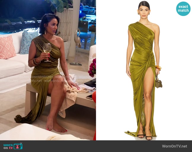 Atlein Asymmetric Draped Bodysuit and Skirt worn by Jessel Taank on The Real Housewives of New York City Atlein Asymmetric Draped Bodysuit and Skirt worn by Jessel Taank on The Real Housewives of New York City