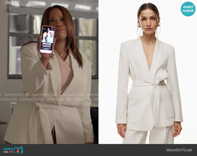 Babaton Executive Blazer worn by Krystal Walters (Angela Grovey) on Reasonable Doubt Babaton Executive Blazer worn by Krystal Walters (Angela Grovey) on Reasonable Doubt