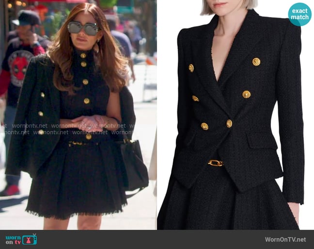 Balmain 6-button Tweed Blazer worn by Meredith Marks on The Real Housewives of Salt Lake City Balmain 6-button Tweed Blazer worn by Meredith Marks on The Real Housewives of Salt Lake City
