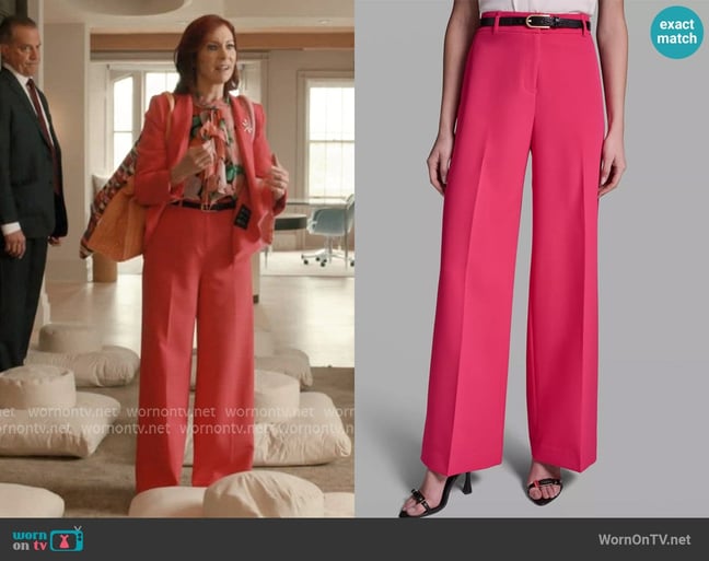 BCBG Belted Wide-Leg Pants worn by Elsbeth Tascioni (Carrie Preston) on Elsbeth BCBG Belted Wide-Leg Pants worn by Elsbeth Tascioni (Carrie Preston) on Elsbeth