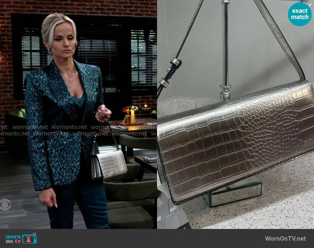 Bcbgmaxazria Silver Crocodile Embossed worn by Vanessa McBride (Lauren Buglioli) on Beyond the Gates Bcbgmaxazria Silver Crocodile Embossed worn by Vanessa McBride (Lauren Buglioli) on Beyond the Gates