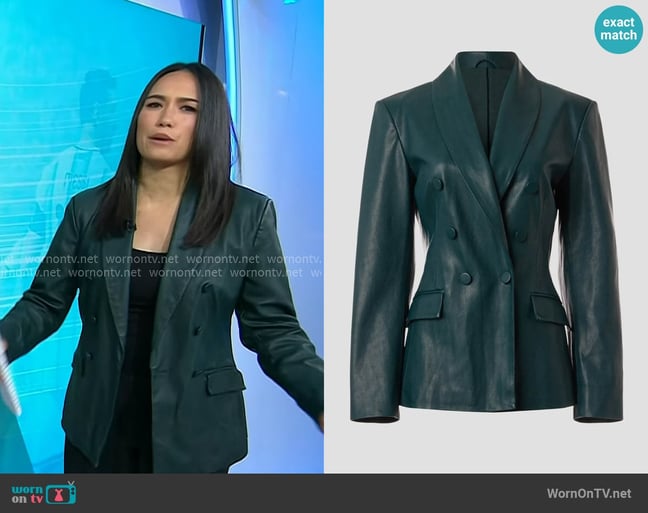 Blank NYC Green Room Blazer worn by Emilie Ikeda on Today