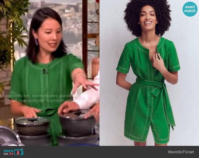 Boden Callie Linen Short Dress worn by Steph Chen on The View