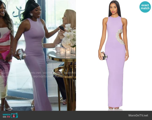 Bronx Banco Camila Cutout Maxi Dress worn by Wendy Osefo on The Real Housewives of Potomac