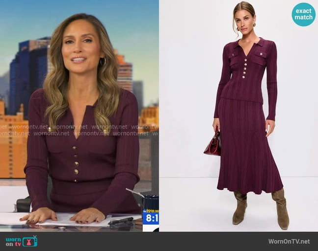 Cara Cara Bellport Top and Dara Skirt worn by Rhiannon Ally on Good Morning America Cara Cara Bellport Top and Dara Skirt worn by Rhiannon Ally on Good Morning America