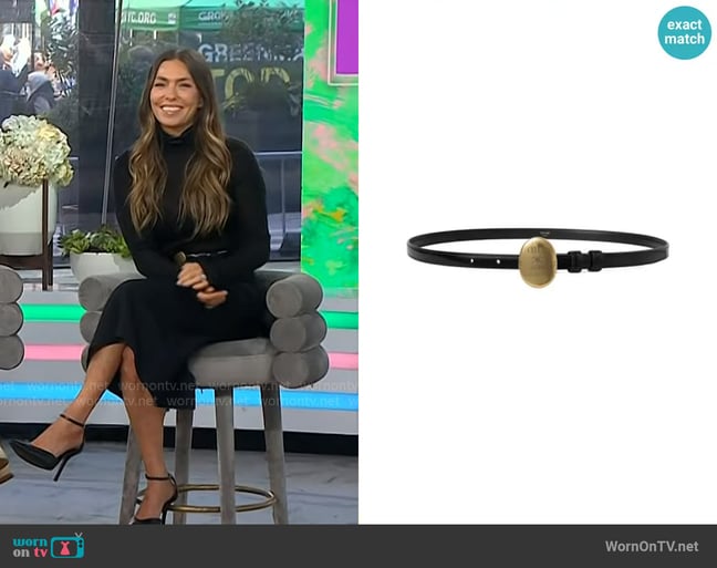Celine Mini Maison Celine Belt in Taurillon Leather worn by Melissa Garcia on Today Celine Mini Maison Celine Belt in Taurillon Leather worn by Melissa Garcia on Today