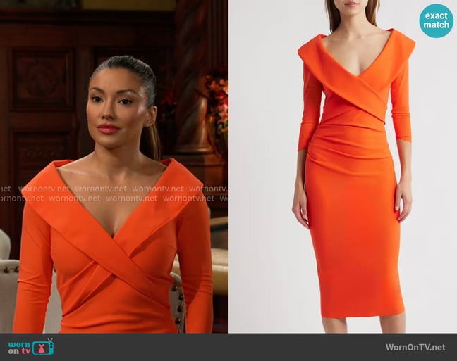 Chiara Boni La Petite Robe Suli Dress worn by Audra Charles (Zuleyka Silver) on The Young and the Restless Chiara Boni La Petite Robe Suli Dress worn by Audra Charles (Zuleyka Silver) on The Young and the Restless