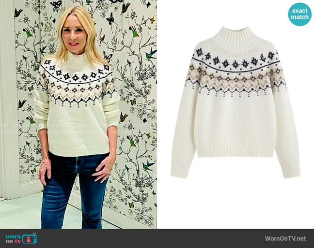 Cider Fair Isle Wool Blend Sweater Long Sleeve Pullover worn by Chassie Post on Today Cider Fair Isle Wool Blend Sweater Long Sleeve Pullover worn by Chassie Post on Today