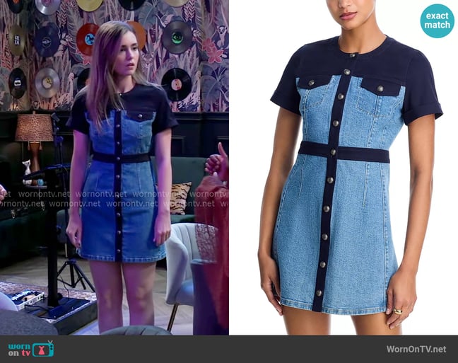 Cinq a Sept Combo Button Front Layla Dress worn by Emma Scorpio-Drake (Braedyn Bruner) on General Hospital Cinq a Sept Combo Button Front Layla Dress worn by Emma Scorpio-Drake (Braedyn Bruner) on General Hospital