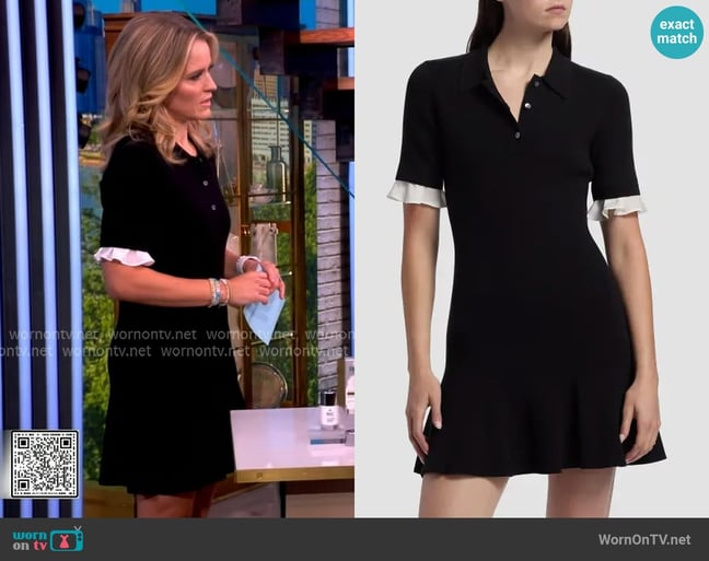 Cinq a Sept Keaton Knit Polo Minidress worn by Sara Haines on The View