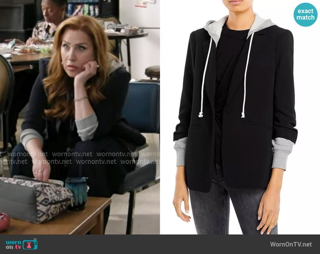 Cinq a Sept Khloe Hooded Blazer worn by Melissa Schemmenti (Lisa Ann Walter) on Abbott Elementary Cinq a Sept Khloe Hooded Blazer worn by Melissa Schemmenti (Lisa Ann Walter) on Abbott Elementary
