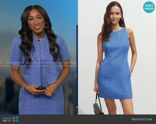 Derek Lam 10 Crosby Mini Tweed Sheath Dress worn by Brittany Bell on Good Morning America