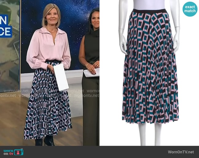 Diane von Furstenberg Graphic Print Midi Skirt worn by Kate Snow on NBC News Daily Diane von Furstenberg Graphic Print Midi Skirt worn by Kate Snow on NBC News Daily