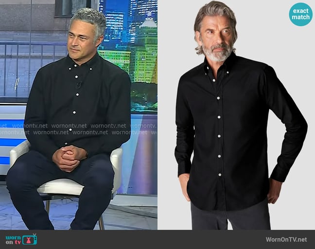Eton Royal Oxford Shirt in Black worn by Taylor Kinney on Today