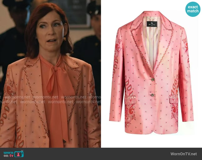 Etro Paisley-print silk blazer worn by Elsbeth Tascioni (Carrie Preston) on Elsbeth Etro Paisley-print silk blazer worn by Elsbeth Tascioni (Carrie Preston) on Elsbeth