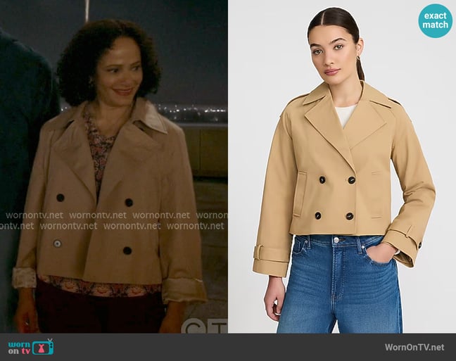 Express Double Breasted Cropped Trench Coat worn by Carla (Judy Reyes) on Scrubs