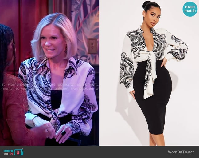 Fashion Nova Boss Lady Midi Dress worn by Ava Jerome (Maura West) on General Hospital Fashion Nova Boss Lady Midi Dress worn by Ava Jerome (Maura West) on General Hospital