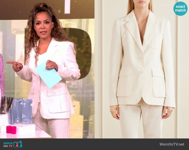 Gabriela Hearst Louisa cotton ribbed blazer worn by Sunny Hostin on The View Gabriela Hearst Louisa cotton ribbed blazer worn by Sunny Hostin on The View