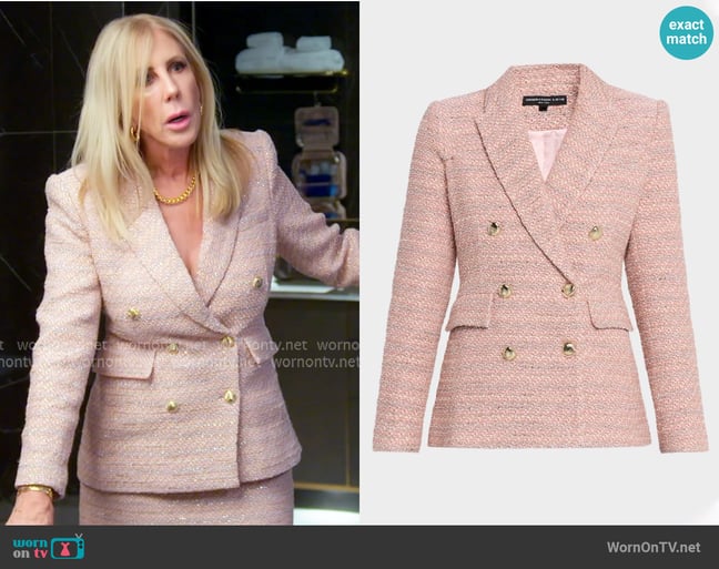 Generation Love Arielle Tweed Blazer worn by Vicki Gunvalson on The Real Housewives of Orange County Generation Love Arielle Tweed Blazer worn by Vicki Gunvalson on The Real Housewives of Orange County