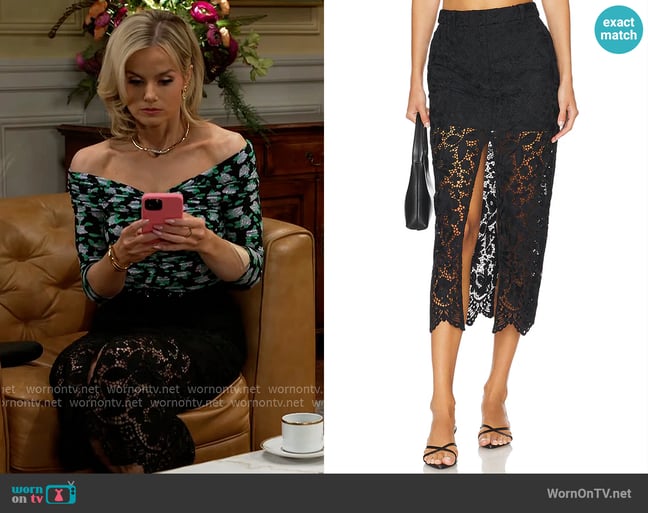 Generation Love Medina Skirt in Black worn by Vanessa McBride (Lauren Buglioli) on Beyond the Gates