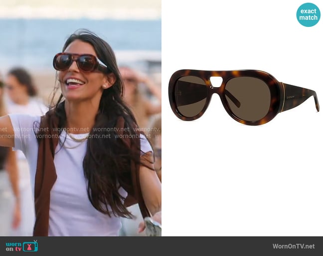 Givenchy Unisex Bold 53mm Aviator Sunglasses worn by Erika Hammond on The Real Housewives of New York City Givenchy Unisex Bold 53mm Aviator Sunglasses worn by Erika Hammond on The Real Housewives of New York City