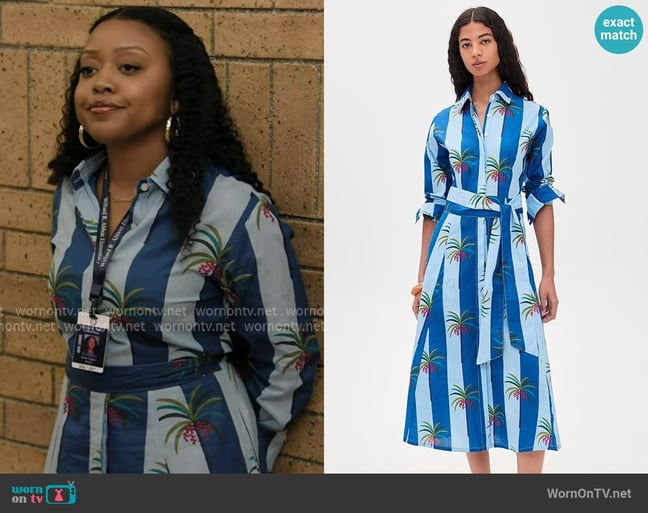 Guadalupe Design Luciana Palm Dress worn by Janine Teagues (Quinta Brunson) on Abbott Elementary Guadalupe Design Luciana Palm Dress worn by Janine Teagues (Quinta Brunson) on Abbott Elementary