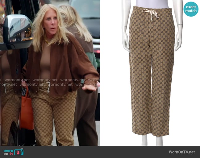 Gucci GG Canvas Pants worn by Vicki Gunvalson on The Real Housewives of Orange County Gucci GG Canvas Pants worn by Vicki Gunvalson on The Real Housewives of Orange County