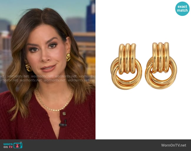Heaven Mayhem Mini Knot Earrings worn by Rebecca Jarvis on Good Morning America