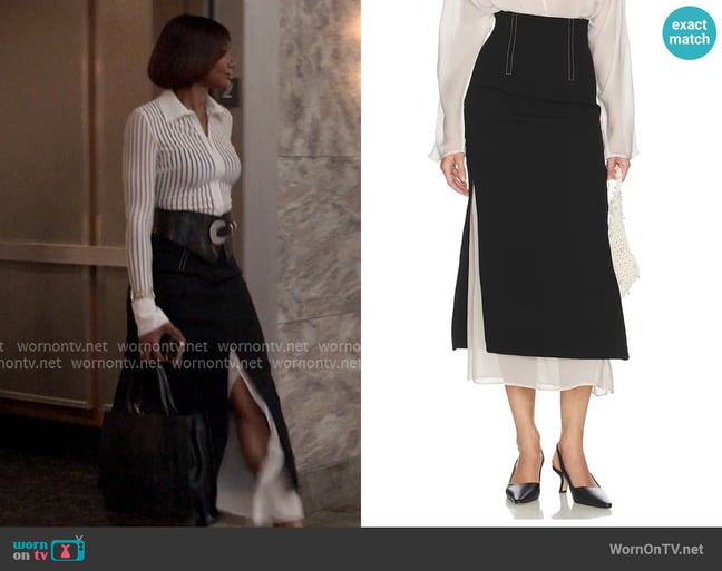 Helsa Layered Skirt worn by Jax Stewart (Emayatzy Corinealdi) on Reasonable Doubt