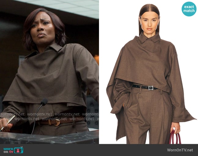 Helsa The Left Bank Layered Shirt worn by Jax Stewart (Emayatzy Corinealdi) on Reasonable Doubt