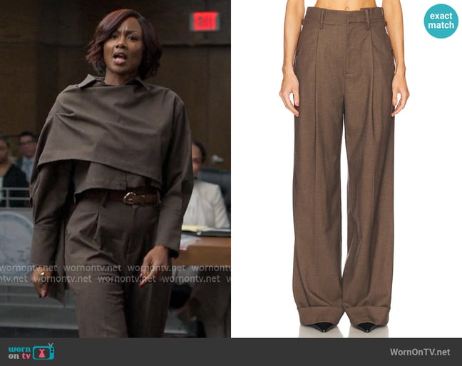 Helsa The Paperbag Trouser worn by Jax Stewart (Emayatzy Corinealdi) on Reasonable Doubt