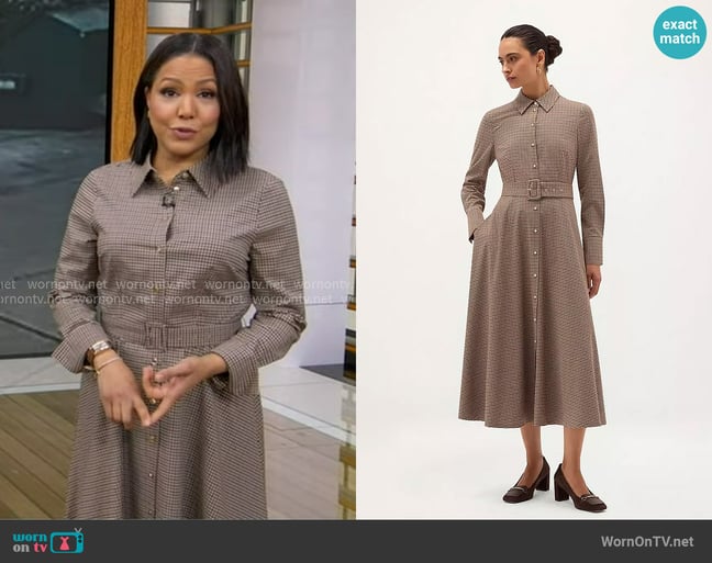 Hobbs Maura Check Belted Dress worn by Stephanie Ramos on Good Morning America Hobbs Maura Check Belted Dress worn by Stephanie Ramos on Good Morning America