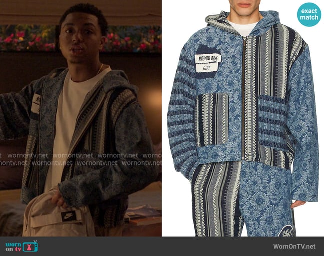 Honor The Gift Indigo Tapestry Hoodie worn by Spenser Stewart (Thaddeus J. Mixson) on Reasonable Doubt