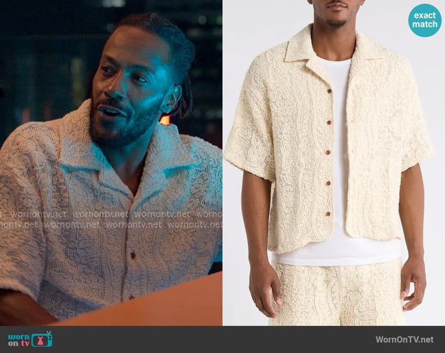 Honor The Gift Mind Maze Cotton Blend Camp Shirt worn by Lewis Stewart (McKinley Freeman) on Reasonable Doubt Honor The Gift Mind Maze Cotton Blend Camp Shirt worn by Lewis Stewart (McKinley Freeman) on Reasonable Doubt