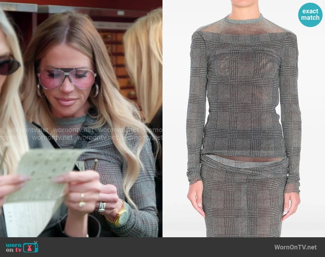 Jean Paul Gaultier Checked mesh top worn by Jennifer Pedranti on The Real Housewives of Orange County Jean Paul Gaultier Checked mesh top worn by Jennifer Pedranti on The Real Housewives of Orange County