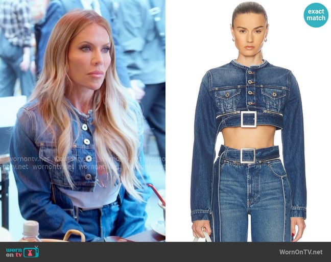 Jean Paul Gaultier Super Cropped Denim Jacket worn by Jennifer Pedranti on The Real Housewives of Orange County Jean Paul Gaultier Super Cropped Denim Jacket worn by Jennifer Pedranti on The Real Housewives of Orange County