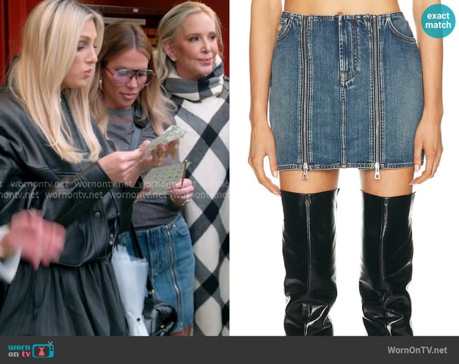 Jean Paul Gaultier Two-zip detail denim mini skirt worn by Jennifer Pedranti on The Real Housewives of Orange County Jean Paul Gaultier Two-zip detail denim mini skirt worn by Jennifer Pedranti on The Real Housewives of Orange County