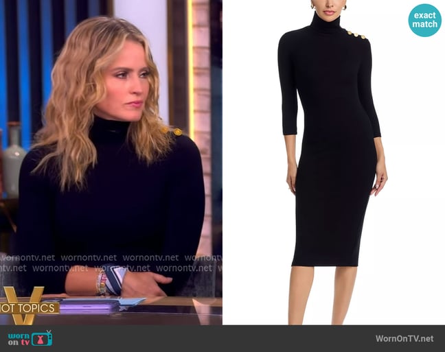 L'Agence Voletta Three Quarter Sleeve Turtleneck Dress worn by Sara Haines on The View