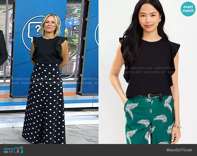 Loft Ruffle Sleeve Top worn by Dylan Dreyer on Today