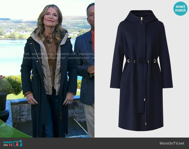 Mackage BLITHE Handmade Wool Coat in Marine Blue worn by Savannah Guthrie on Today Mackage BLITHE Handmade Wool Coat in Marine Blue worn by Savannah Guthrie on Today